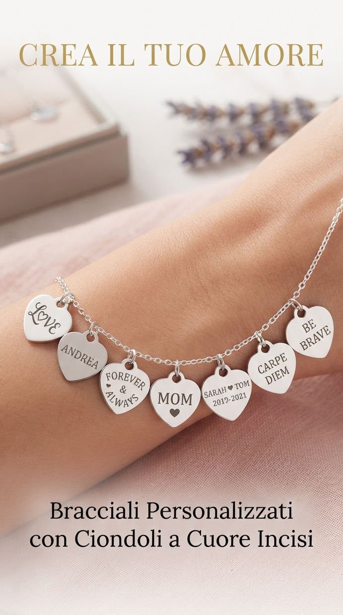 Bracciale con incisione cuore